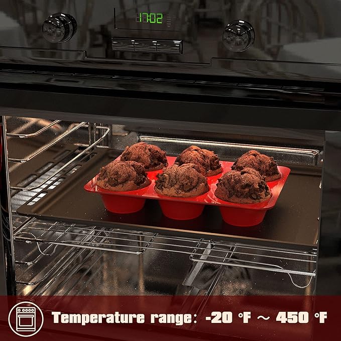 SILIVO 2 Pack Jumbo Muffin Pan - 6 Cup Nonstick Large Muffin Pans for Homemade Muffin and Cupcake