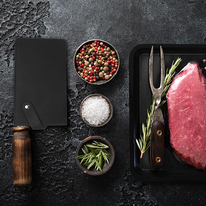 PATIKIL PU Leather Knife Meat Cleaver Sheath, Waterproof Chef Knife Guards Wide Knife Protector Cleaver Cover for Home Kitchen, Black