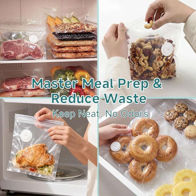 Reusable Vacuum Sealer Bags for Food – 30 BPA-Free Large (11.8 x 13.4in) Food Storage Bags, Freezer Microwave Safe, Odor-Resistant, Leak-Proof – Compatible with Handheld Vacuum Sealers