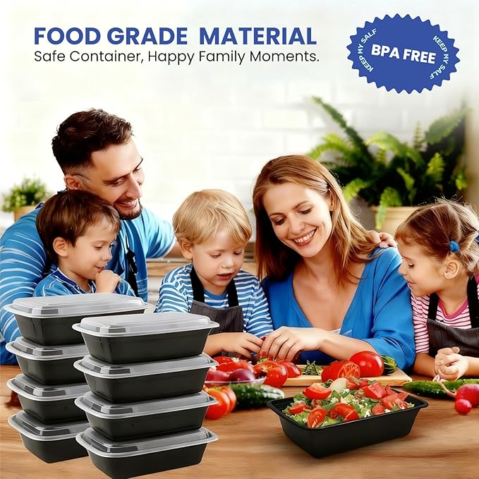 38oz 50 Pack Meal Prep Containers Reusable, Disposable Food Containers with Lids BPA Free, Microwave/Dishwasher/Freezer Safe To Go Containers for Holiday Leftovers