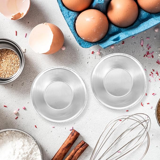 DIYEAH 10pcs Mini Tart Pans Aluminum Alloy Small Tart Tins for Baking Home Kitchen Bakeware