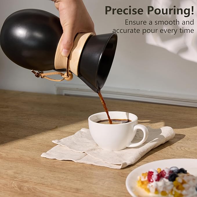 GAIAKALLON Ceramic Pour Over Coffee Maker with 20 pcs Paper Filter, 8-Cup, 34oz, Pour Over Coffee Dripper