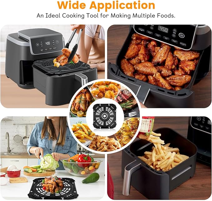 GWYSY Air fryer Accessories for Ninja AF181 Air Fryer Pro XL 6-in-1 6.5 QT, 8.5''× 8.0'' Air Fryer Grill Pan Grill Plate Tray Rack, Dishwasher Safe