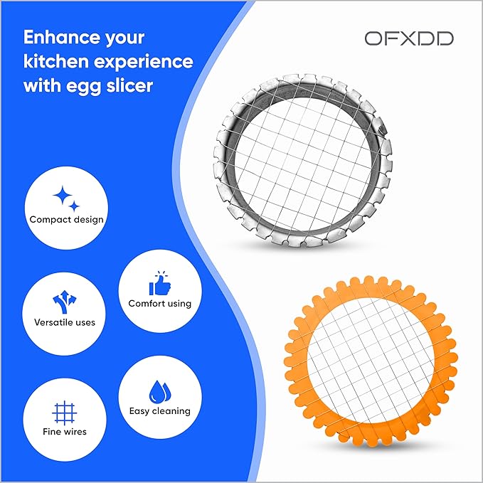 Egg Dicer for Hard Boiled Eggs 2 Pcs - Manual Egg Salad Chopper Grid - Plastic & Metal Boiled Potato, Carrot & Egg Cutter - Wire Grid for Salads and Appetizers