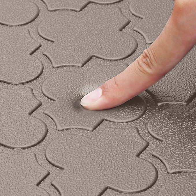 WISELIFE Cushioned Anti Fatigue Floor Mat, Thick Non Slip Water Resistant Kitchen Rug, Heavy Duty Foam Standing Mat for Kitchen, Office, Desk, Sink, Laundry (17.3"x28"+17.3"x60")