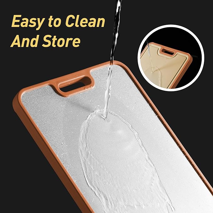 2 in 1 Pure Titanium Cutting Boards for Kitchen Chopping Board with Handle Large Big Small Kitchen Meat Butcher Block Not Stainless Steel Wood Bamboo Glass Rubber Plastic Silicone Acrylic Teak Sink