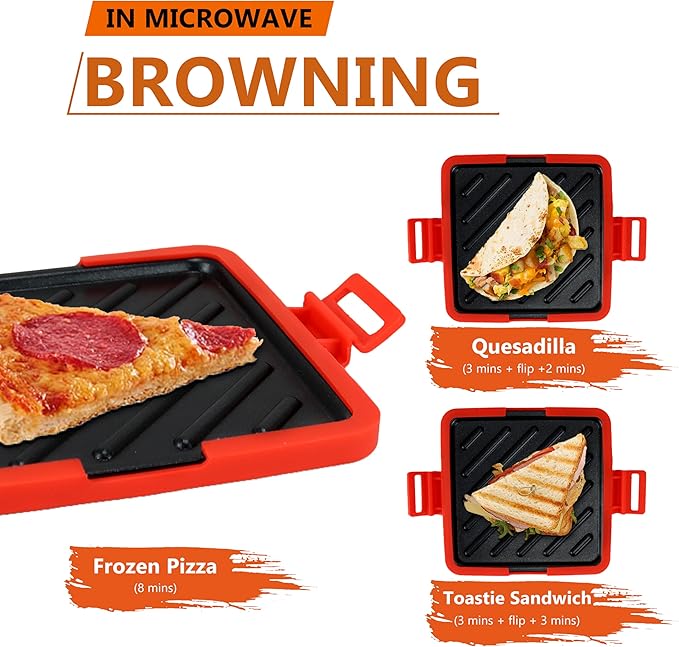 Microwave Toastie Sandwich Maker,Micro Munchy Microwave Toastie Maker, Versatile Small Toaster, Easy to Clean and Store, Perfect for Cooking Breakfast, Grilled Cheese, Snacks (Red)