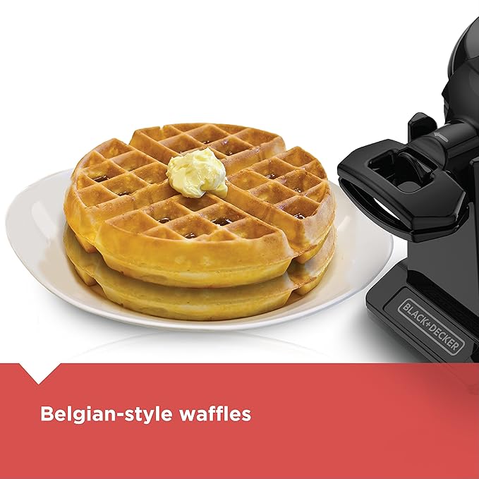 BLACK+DECKER Rotating Waffle Maker,Black,WMD200B,(Pack of 2)