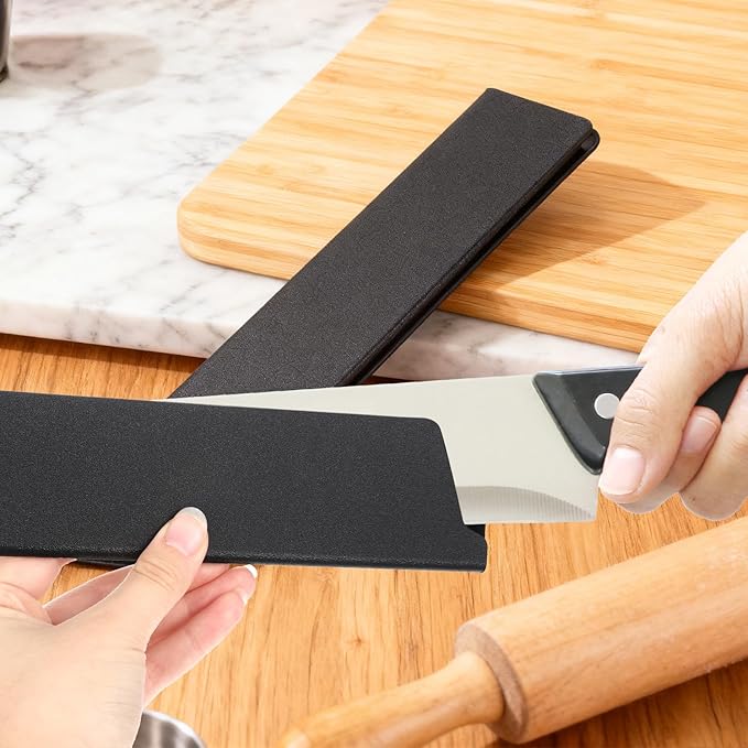 Tucnoeu 3pcs Universal 8.6 x 2.2Inch Knife Cover with Felt Lining, Waterproof Knife Guard,Knives Cover for Kitchen Knives Storage, Travel Protection