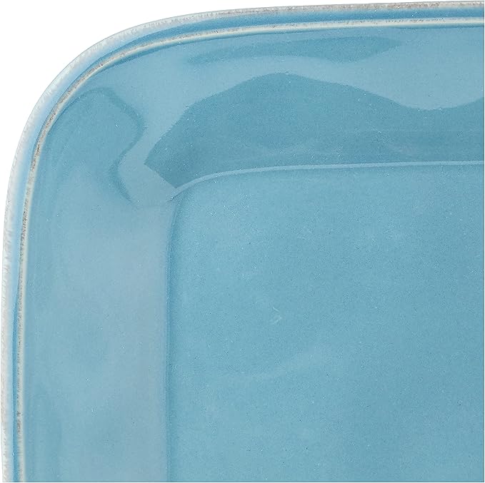 Rachael Ray Cucina Dinnerware Stoneware Rectangular Platter, Agave Blue -, 8" x 12" (Pack of 4)