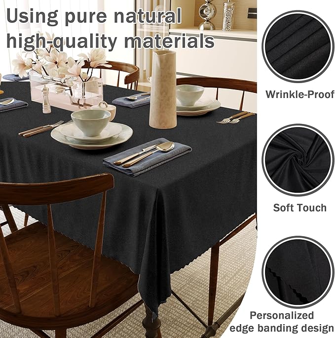 HX&OD Rectangular Tablecloth Cationic Fabric Waterproof Stain Resistant Wrinkle-Resistant for Home/Decoration/Party/Buffet/Wedding/Dining Room/Camping