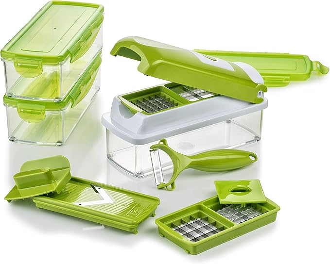 Genius Nicer Dicer Smart | 13 Pieces | Vegetable Cutter | Onion Cutter | Multi-Cutter | Fruit Cutter | NEW