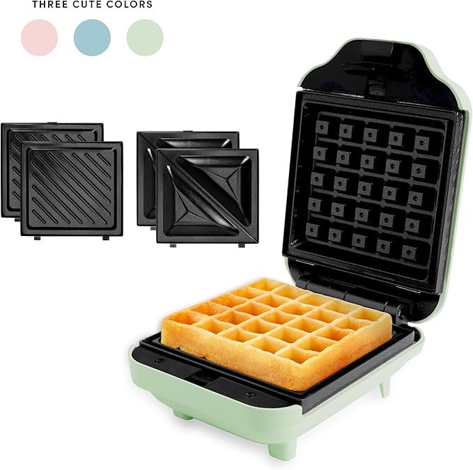 AROMA® 3-in-1 Panini Press, Sandwich Grill, and Waffle Maker with Removable Ceramic Coated Plates