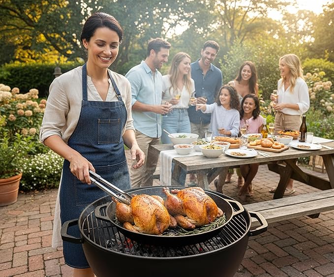 20-inch Pre-Seasoned Cast Iron Skillet - Dual Assist Handles - Nitrided Rust-Proof - For Oven, Stovetop, Grill & Campfire