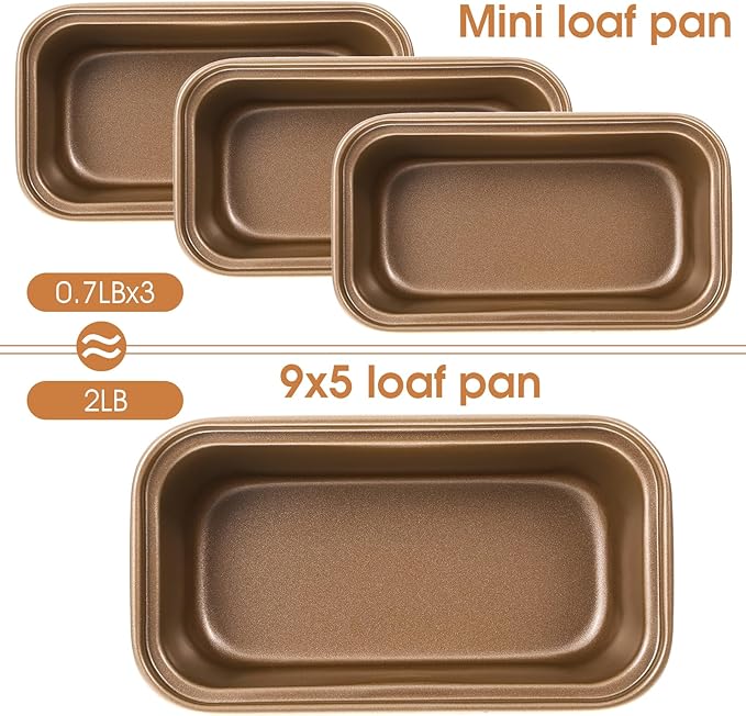 12 Pcs Mini Loaf Pan for Baking Bread Non Stick Small Banana Bread Tins 6.1 x 3.3 x 2.1 Inches Nonstick Carbon Steel Tiny Meatloaf Pan for Oven and Baking