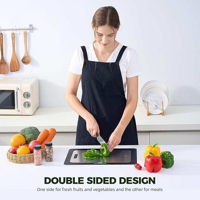 5 Pcs, Stainless Steel Cutting Board Set, with Sharpener & Silicone Mat - Non Toxic, Metal Cutting Boards for Kitchen, Luxury Gift for Home Chefs & Cooking Lovers - HEAVEN TRADING