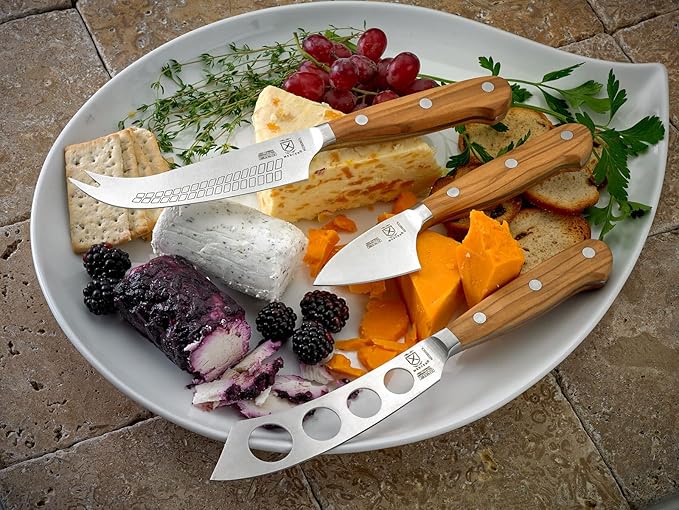Mercer Culinary Renaissance Olive Wood Cheese Knife Set
