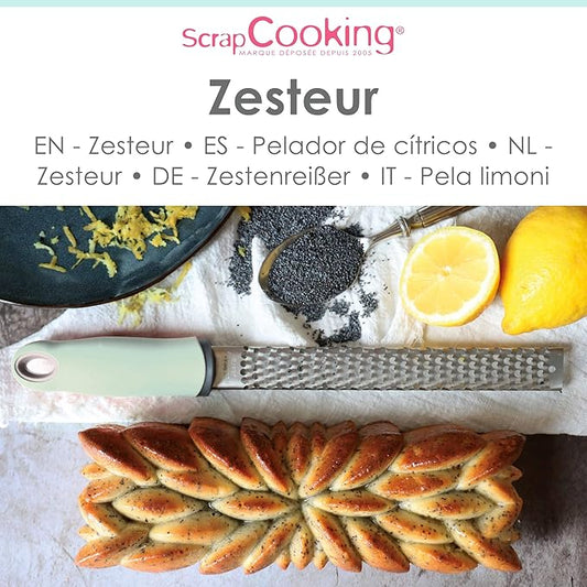 ScrapCooking 5148 Citrus Zester, Chocolate, Coconut, Cinnamon, Garlic, Ginger - Stainless Steel for Kitchen & Pastry - Lemon Zest, Orange