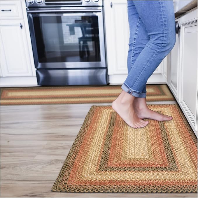 Russet Jute Braided Runner Rug 22x72 - Ideal as Multicolor Braided Rugs Runner for Kitchen, Entryway and Bathroom
