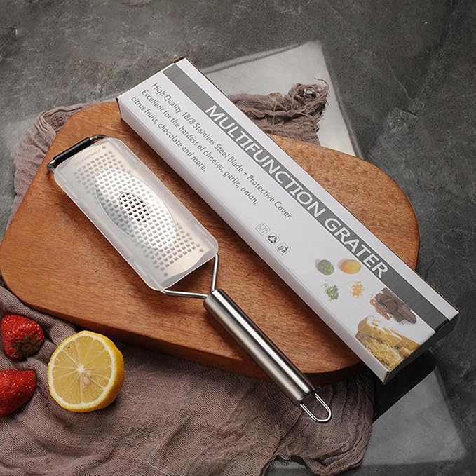 Efficient Lemon Zester for Cooking Enthusiasts Nonslip Handle Vegetable Slicer Stainless Steel Tube Handle Cheese Grater Nonslip Handle Grater