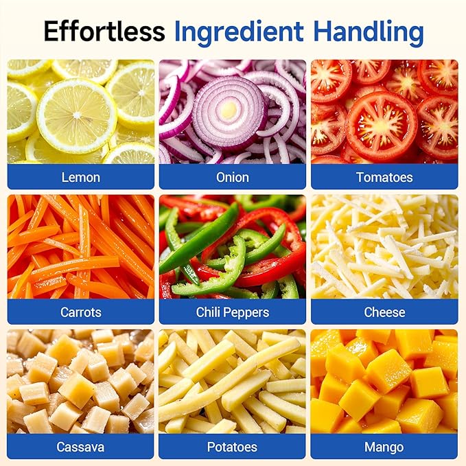 EKway Commercial Vegetable Chopper 4 in 1 Vegetable Slicer Food Processor for Slicing Shredding Dicing and Slitting, with Cut-Resistant Gloves, for Commercial and Home Use 200W 110V