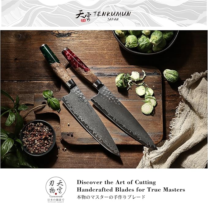 Japanese Gyutou Knife Pro. Handcrafted 8 inch Chef Knife Handmade Forged Knife Japan VG-10 Damascus Steel -Kokoro ser.