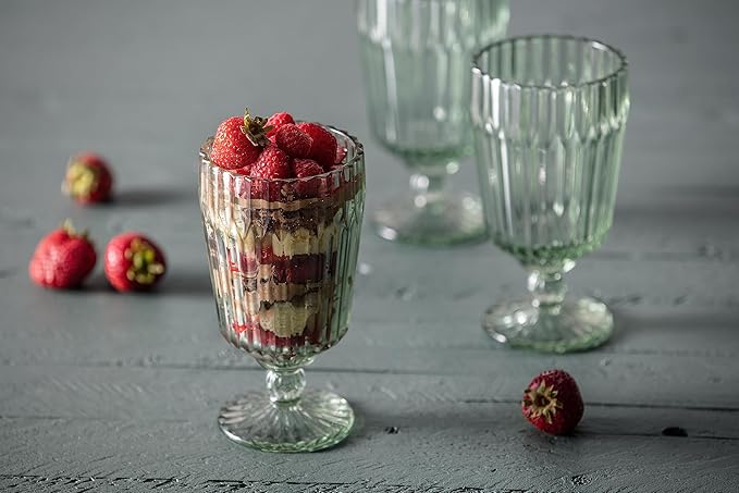 Fortessa Archie Glass Drinkware, Goblet Glass (Set of 6), 14.2 Ounce, Sage