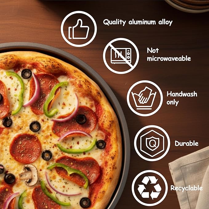 12 Inch Cookie Cake Pan with Lid – Aluminum Alloy Non-Stick Pizza Pan for Oven, Compatible with Ninja MO201, Premium Coated Round Pan for Cookie, Pie, Cake, Pizza Nights & Family Baking, Easy to Clean