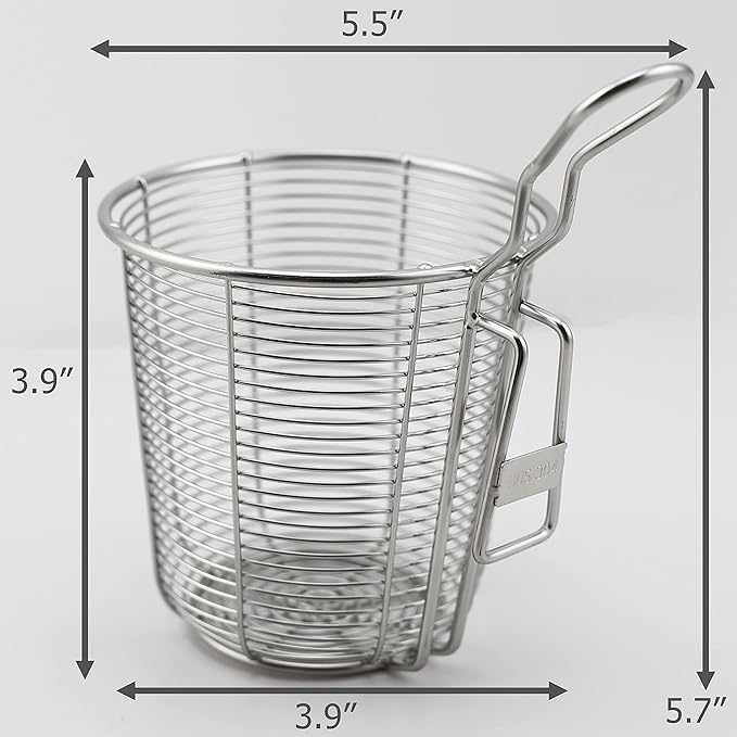 EIKS Spider Strainer Stainless Steel Wire Deep Basket for Hot Pot Cooking Spaghetti Pasta Noodles Dumpling - Rinsing, Straining, Draining Application
