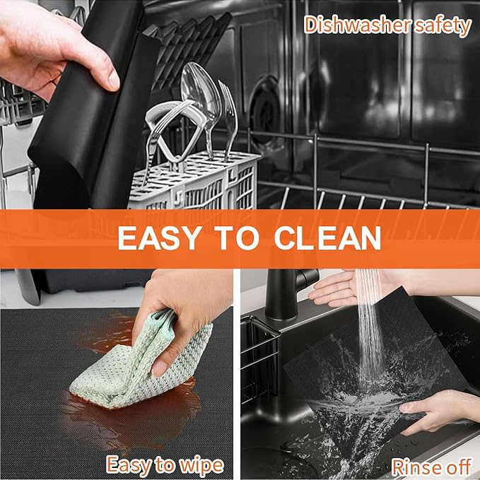 GWYSY 4-Pack Round Air Fryer Liners 8.27"* 8.27" for Ninja AF101 AF150 AF161 4QT Fiberglass Non-Stick Mats Reusable Parchment Paper Alternative & Accessories
