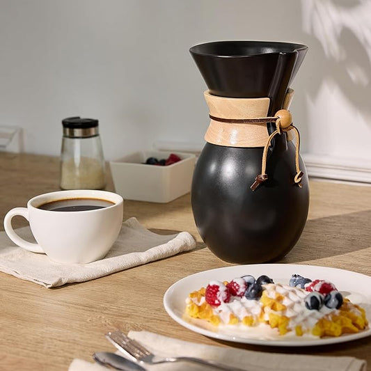 GAIAKALLON Ceramic Pour Over Coffee Maker with 20 pcs Paper Filter, 8-Cup, 34oz, Pour Over Coffee Dripper