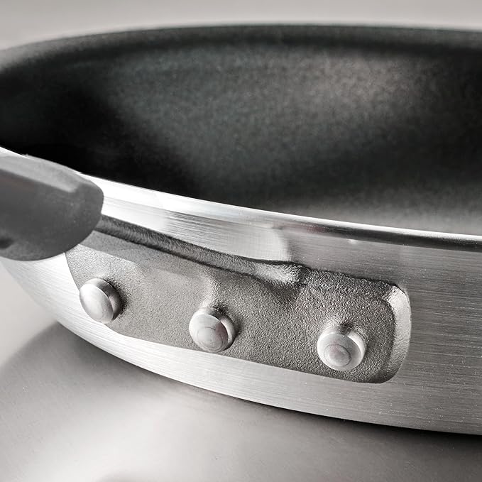 Tramontina Professional 12-Inch Non Stick Large Frying Pan, Heavy-Gauge Aluminum Skillet with Reinforced Nonstick Coating, Gray Handle, Dishwasher and Oven Safe
