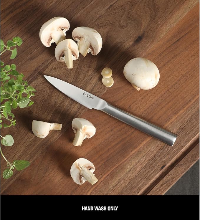 Babish 1.4116 German Stainless Steel Paring Knife – 3.5-Inch Precision Kitchen Knife for Peeling, Trimming & Prep Work, Full-Tang Blade