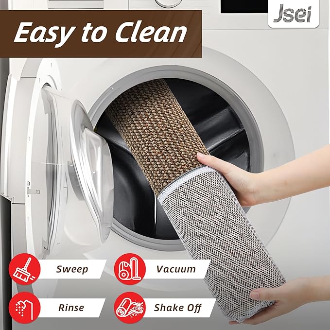 JSEI Kitchen Rugs, 17''x30'' Non-Slip Kitchen Mats for Floor, Machine Washable Absorbent and Stain Resistant Kitchen Runner, Carpet Mats with TPR Backing for Kitchen, Taupe