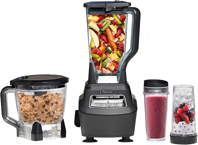 Ninja Mega Kitchen System, 1500W, 72 oz. Full-Size Blender & 8-Cup Food Processor with (2) 16 oz. Cups , Black, BL770