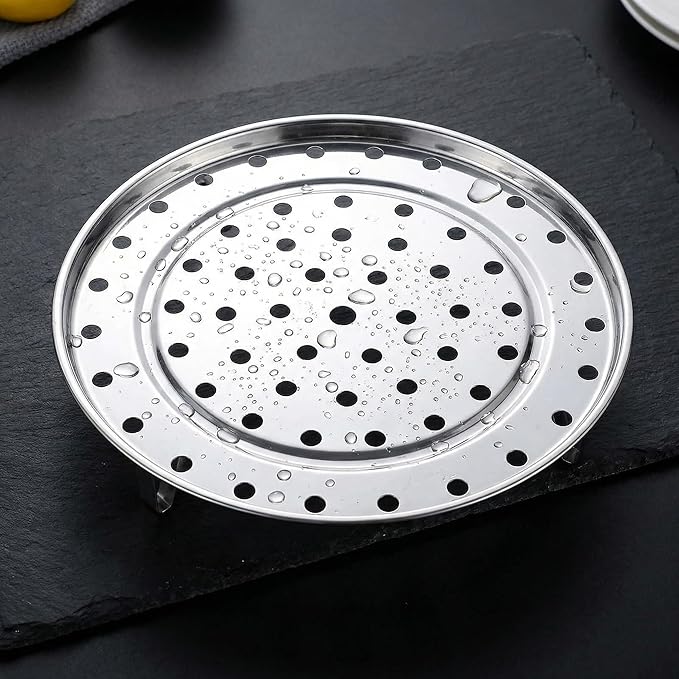 2 Pcs Stainless Steel Steamer Rack with Removable Legs, Multifunction Steam Basket for Steamer Pot, Instant Pressure Cooker (7.08 inch, 8.66 inch)