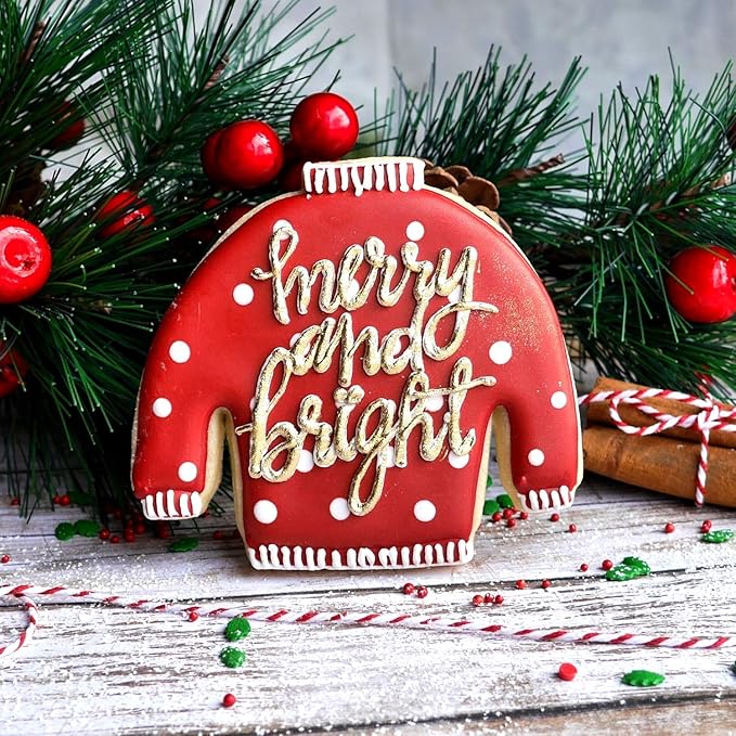 Sweet Cookie Crumbs Christmas Sweater Cookie Cutter, Stainless Steel, Dishwasher Safe (Christmas Sweater)