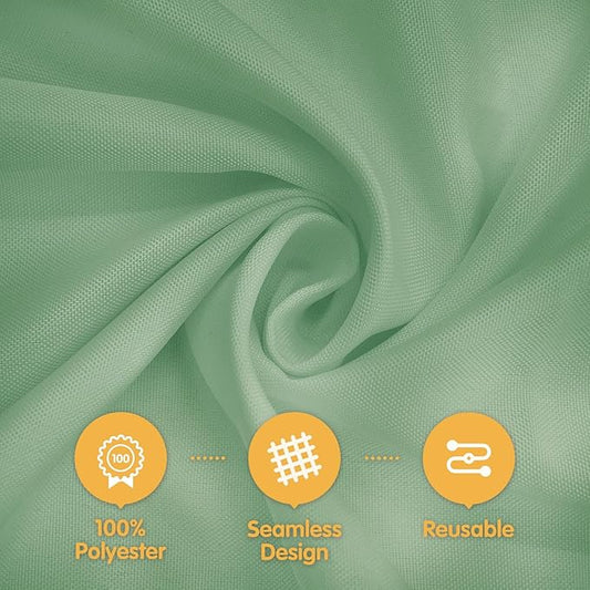 BRILLMAX 6 Pack Sage Green Tablecloths 60 x 102 Inch for 6ft Rectangle Tables - 150 GSM Polyester Fabric, 15" Standard Drop, Water, Stain & Wrinkle Resistant Cloth Cover for Wedding Dining Buffet