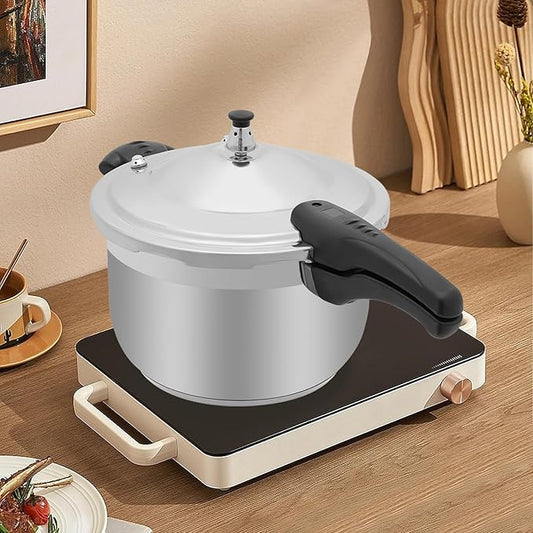 Bokknppo Stainless Steel Pressure Cooker Large Capacity 60Kpa Pressure Pot Explosion-proof Compound Bottom Pressure Canner with Pressure Limiting Valve for Gas Stove Induction Cooker (2.11gal/8L)