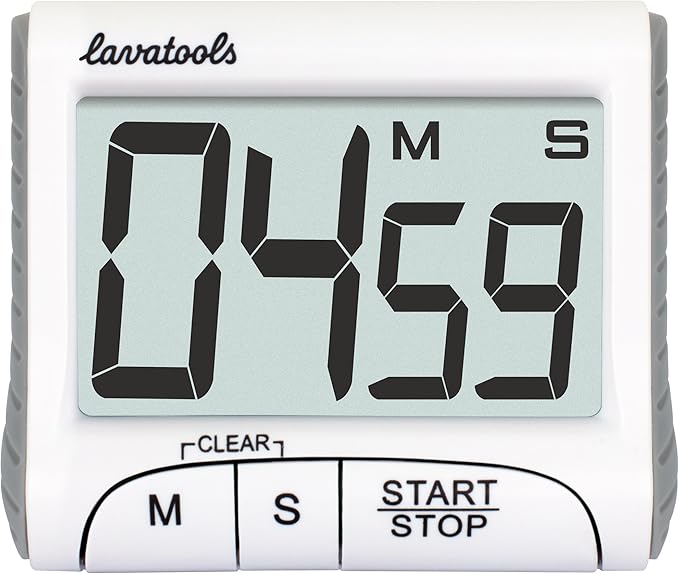 Lavatools KT1 Digital Kitchen Timer & Stopwatch, Large Display, Bold Digits, Simple Operation, Loud Alarm, Magnetic Kickstand for Cooking and Classroom