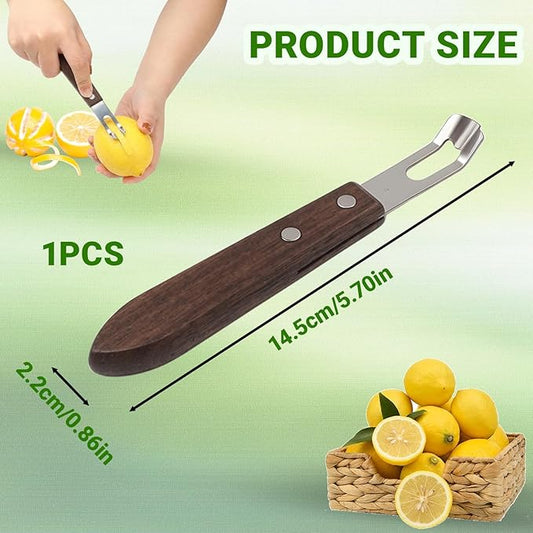 1PCS Citrus Zester and Orange Peeler Tools, Channel Knife, Walnut Wood and Stainless Steel Bar Peeler Tool, Channel Knife for Bartenders & Home Mixologists, Craft Cocktails (5.59 x 0.86'')