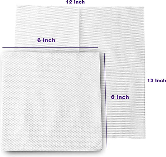 Pantry Value [500 Count - 6x6 Inch folded] 1-ply White Lunch Napkins - Disposable Absorbent Paper Napkins for Everyday use, Events, Parties (12x12 Inch unfolded)