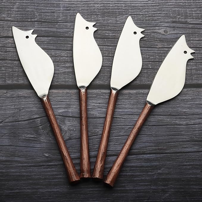 INOX artisans Camellia Cheese Spreader/Knife 4 Pc. Set