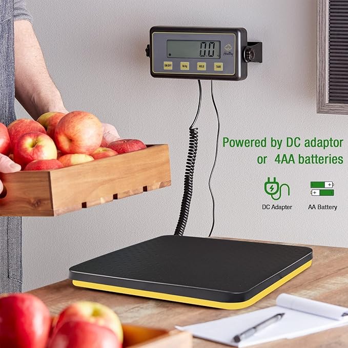 Shaledig 400lbs Commercial Scale Digital Receiving Scale with Anti-Slip Aluminum Platform, High Accuracy Food Scale with Hold/Tare/Auto-Off, Kitchen Scale with LCD Display for Restaurant/Cater