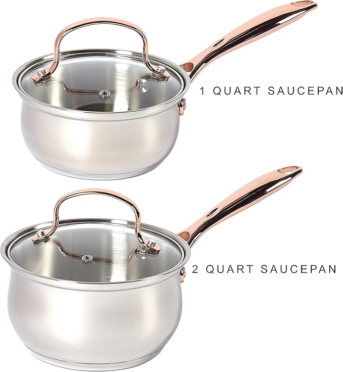Denmark Tools for Cooks Celebrations Cookware Collection 10 Piece Heavy Gauge Stainless Steel Cookware Set