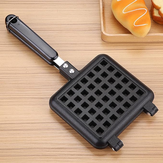 Cocoarm Stovetop Waffle Maker, Waffle Maker Cast Iron Non Stick Waffle Maker Pan Press Plate Cooking Baking Tool for Breakfast 5.5 x 12.4 inch