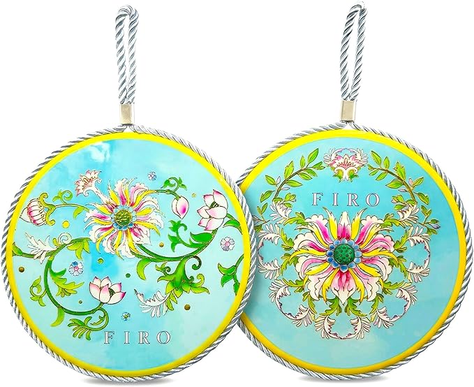 Ceramic Trivets for Hot Dishes,Anti-Slip with Heat Resistant Cork Trivet for Countertops and Tables,Protects Surfaces from Hot Pots,Pans,Cups,Decorative Coasters for Table,Dual-use,Portable Hanging