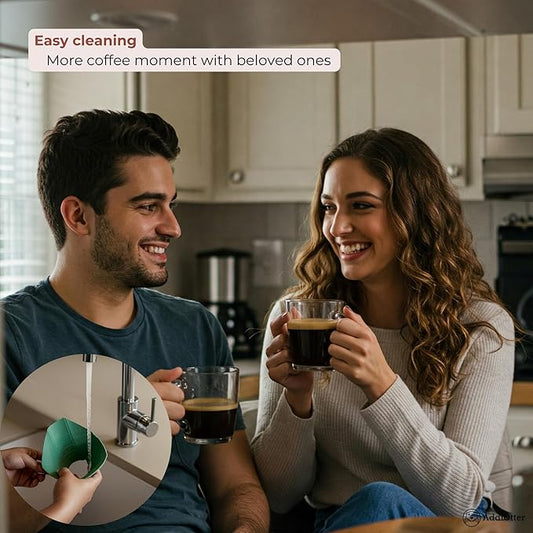 AddiOtter Pour-over Coffee Set for Home/Outdoor Adventures, Includes 80 Disposable Fabric Filters & 1 Dripper, Brew for 1-2 Cups, Enhanced Extraction Filters for Brewing Smooth & Flavorful Coffees
