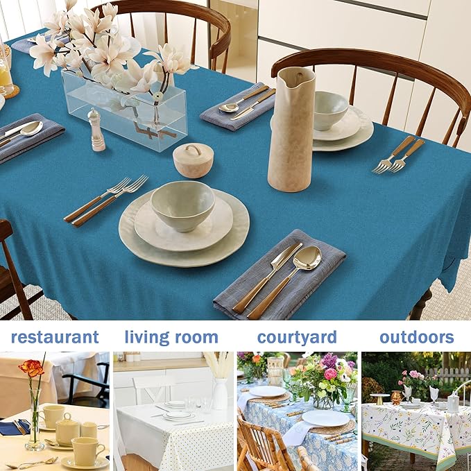 HX&OD Rectangular Tablecloth Cationic Fabric Waterproof Stain Resistant Wrinkle-Resistant for Home/Decoration/Party/Buffet/Wedding/Dining Room/Camping