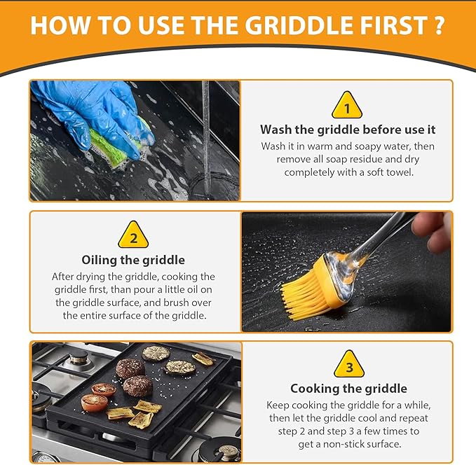 Upgraded WB31X24738 Cast Iron Griddle Replacement for GE General Electric Stove Parts,WB31X24738 StoveTop Pan Parts for JGB700SEJ4SS JGSS66SEL3SS Burner Center Griddles Stove Top Griddle for Gas Stove